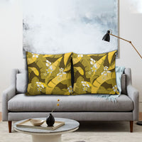 Yellow Banana Leaf Hawaii Pillow Cover Lau Maia Plumeria Tropical Summer Vibes LT14 - Polynesian Pride