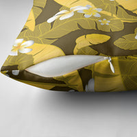 Yellow Banana Leaf Hawaii Pillow Cover Lau Maia Plumeria Tropical Summer Vibes LT14 - Polynesian Pride