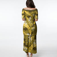 Yellow Banana Leaf Hawaii Puletasi Lau Maia Plumeria Tropical Summer Vibes LT14 - Polynesian Pride