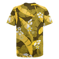 Yellow Banana Leaf Hawaii Rugby Jersey Lau Maia Plumeria Tropical Summer Vibes LT14 - Polynesian Pride