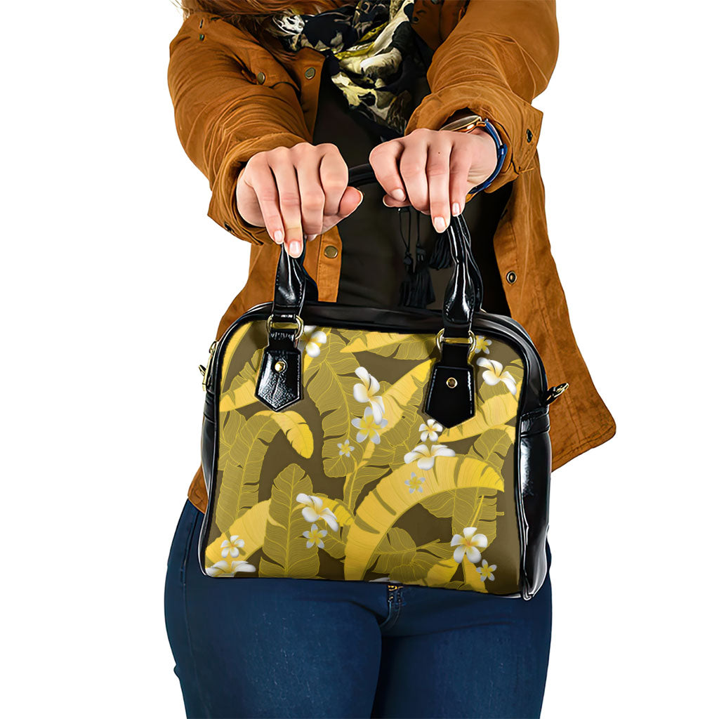 Yellow Banana Leaf Hawaii Shoulder Handbag Lau Maia Plumeria Tropical Summer Vibes LT14 One Size Yellow - Polynesian Pride
