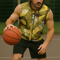 Yellow Banana Leaf Hawaii Sleeveless Zip Hoodie Lau Maia Plumeria Tropical Summer Vibes LT14 - Polynesian Pride
