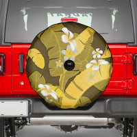 Yellow Banana Leaf Hawaii Spare Tire Cover Lau Maia Plumeria Tropical Summer Vibes LT14 - Polynesian Pride