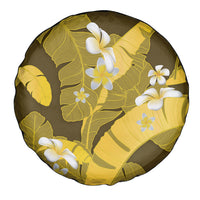 Yellow Banana Leaf Hawaii Spare Tire Cover Lau Maia Plumeria Tropical Summer Vibes LT14 - Polynesian Pride