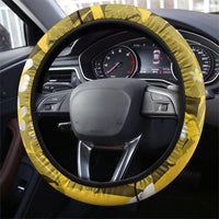 Yellow Banana Leaf Hawaii Steering Wheel Cover Lau Maia Plumeria Tropical Summer Vibes LT14 - Polynesian Pride