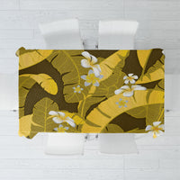 Yellow Banana Leaf Hawaii Tablecloth Lau Maia Plumeria Tropical Summer Vibes LT14 Yellow - Polynesian Pride
