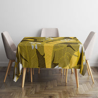 Yellow Banana Leaf Hawaii Tablecloth Lau Maia Plumeria Tropical Summer Vibes LT14 - Polynesian Pride