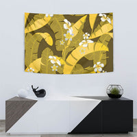 Yellow Banana Leaf Hawaii Tapestry Lau Maia Plumeria Tropical Summer Vibes LT14 - Polynesian Pride