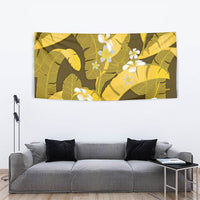 Yellow Banana Leaf Hawaii Tapestry Lau Maia Plumeria Tropical Summer Vibes LT14 - Polynesian Pride