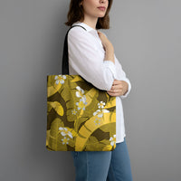 Yellow Banana Leaf Hawaii Tote Bag Lau Maia Plumeria Tropical Summer Vibes LT14 - Polynesian Pride