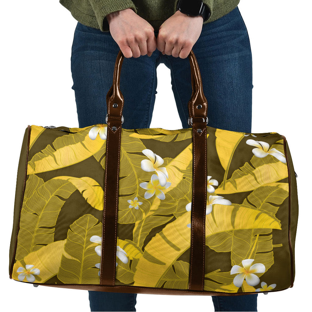 Yellow Banana Leaf Hawaii Travel Bag Lau Maia Plumeria Tropical Summer Vibes LT14 Yellow - Polynesian Pride