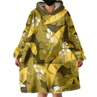 Yellow Banana Leaf Hawaii Wearable Blanket Hoodie Lau Maia Plumeria Tropical Summer Vibes LT14 - Polynesian Pride