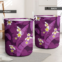 Purple Banana Leaf Hawaii Laundry Basket Lau Maia Plumeria Tropical Summer Vibes LT14 - Polynesian Pride