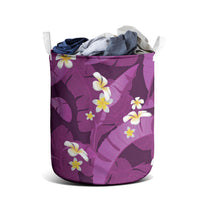Purple Banana Leaf Hawaii Laundry Basket Lau Maia Plumeria Tropical Summer Vibes LT14 - Polynesian Pride