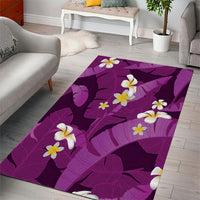 Purple Banana Leaf Hawaii Area Rug Lau Maia Plumeria Tropical Summer Vibes LT14 - Polynesian Pride