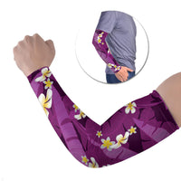 Purple Banana Leaf Hawaii Arm Sleeves Lau Maia Plumeria Tropical Summer Vibes LT14 Set of 2 Purple - Polynesian Pride