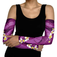 Purple Banana Leaf Hawaii Arm Sleeves Lau Maia Plumeria Tropical Summer Vibes LT14 - Polynesian Pride