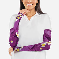 Purple Banana Leaf Hawaii Arm Sleeves Lau Maia Plumeria Tropical Summer Vibes LT14 - Polynesian Pride