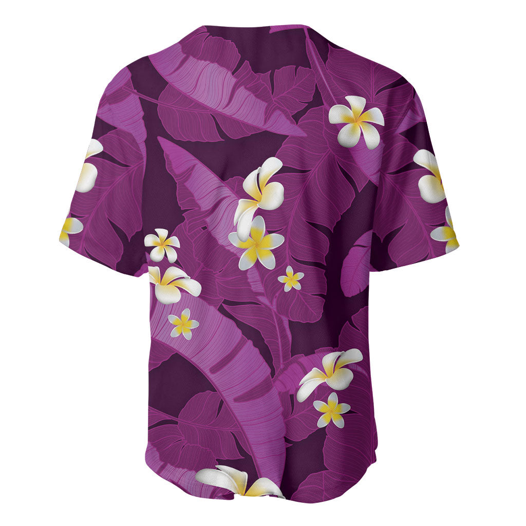 Purple Banana Leaf Hawaii Baseball Jersey Lau Maia Plumeria Tropical Summer Vibes LT14 - Polynesian Pride