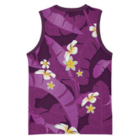 Purple Banana Leaf Hawaii Basketball Jersey Lau Maia Plumeria Tropical Summer Vibes LT14 - Polynesian Pride