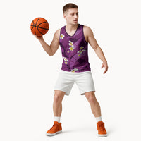 Purple Banana Leaf Hawaii Basketball Jersey Lau Maia Plumeria Tropical Summer Vibes LT14 - Polynesian Pride