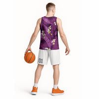 Purple Banana Leaf Hawaii Basketball Jersey Lau Maia Plumeria Tropical Summer Vibes LT14 - Polynesian Pride