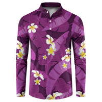 Purple Banana Leaf Hawaii Button Sweatshirt Lau Maia Plumeria Tropical Summer Vibes LT14 Purple - Polynesian Pride