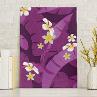 Purple Banana Leaf Hawaii Canvas Wall Art Lau Maia Plumeria Tropical Summer Vibes LT14 Without Frame Purple - Polynesian Pride