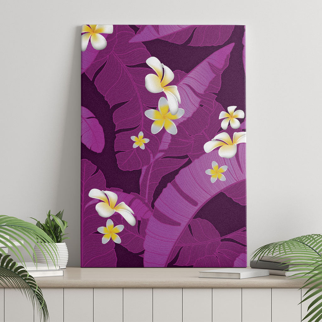 Purple Banana Leaf Hawaii Canvas Wall Art Lau Maia Plumeria Tropical Summer Vibes LT14 - Polynesian Pride