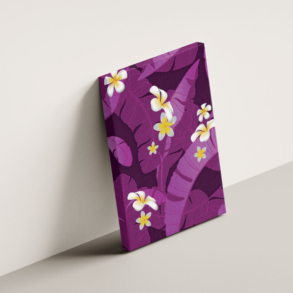 Purple Banana Leaf Hawaii Canvas Wall Art Lau Maia Plumeria Tropical Summer Vibes LT14 - Polynesian Pride