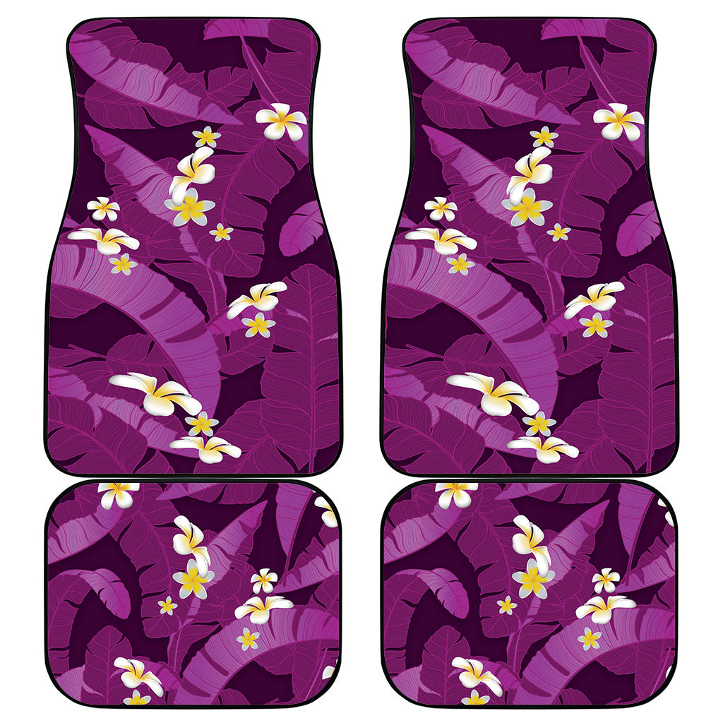 Purple Banana Leaf Hawaii Car Mats Lau Maia Plumeria Tropical Summer Vibes LT14 - Polynesian Pride