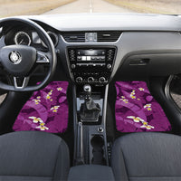 Purple Banana Leaf Hawaii Car Mats Lau Maia Plumeria Tropical Summer Vibes LT14 Set 2pcs - Front Purple - Polynesian Pride