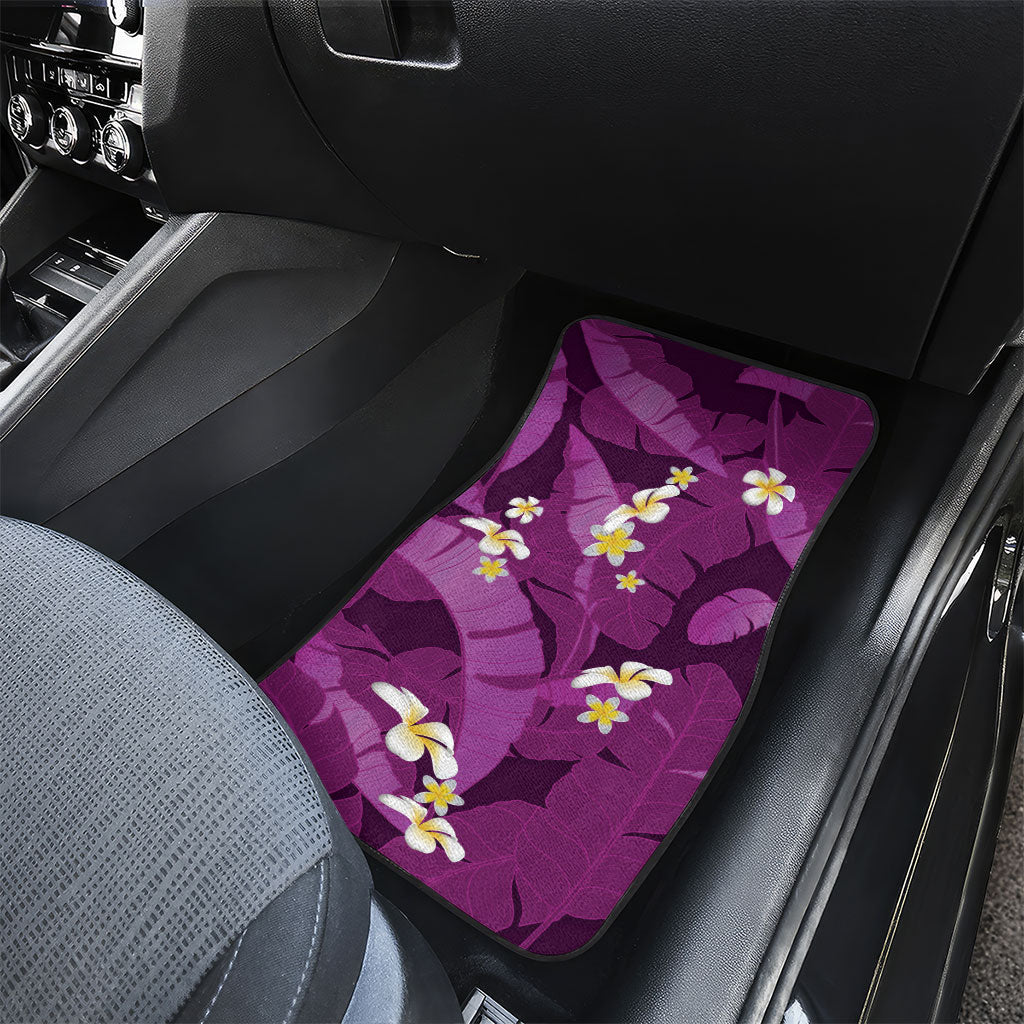 Purple Banana Leaf Hawaii Car Mats Lau Maia Plumeria Tropical Summer Vibes LT14 - Polynesian Pride