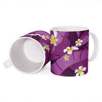 Purple Banana Leaf Hawaii Ceramic Mug Lau Maia Plumeria Tropical Summer Vibes LT14 - Polynesian Pride