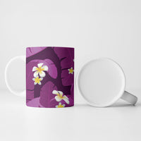Purple Banana Leaf Hawaii Ceramic Mug Lau Maia Plumeria Tropical Summer Vibes LT14 - Polynesian Pride