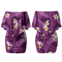 Purple Banana Leaf Hawaii Couples Matching Off Shoulder Short Dress and Long Sleeve Button Shirt Lau Maia Plumeria Tropical Summer Vibes LT14 - Polynesian Pride