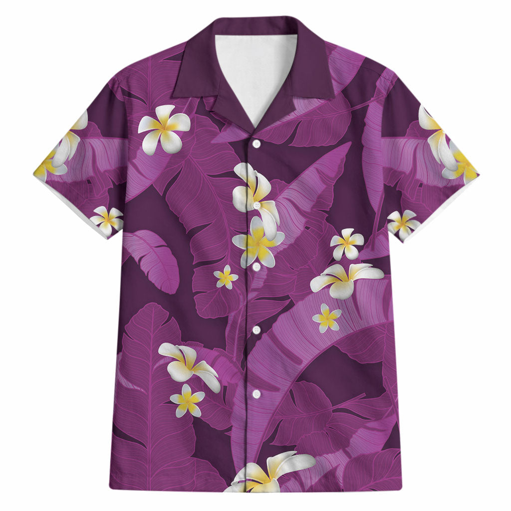 Purple Banana Leaf Hawaii Hawaiian Shirt Lau Maia Plumeria Tropical Summer Vibes LT14 Purple - Polynesian Pride