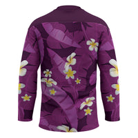 Purple Banana Leaf Hawaii Hockey Jersey Lau Maia Plumeria Tropical Summer Vibes LT14 - Polynesian Pride