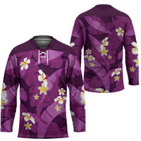 Purple Banana Leaf Hawaii Hockey Jersey Lau Maia Plumeria Tropical Summer Vibes LT14 - Polynesian Pride