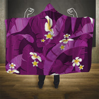 Purple Banana Leaf Hawaii Hooded Blanket Lau Maia Plumeria Tropical Summer Vibes LT14 - Polynesian Pride