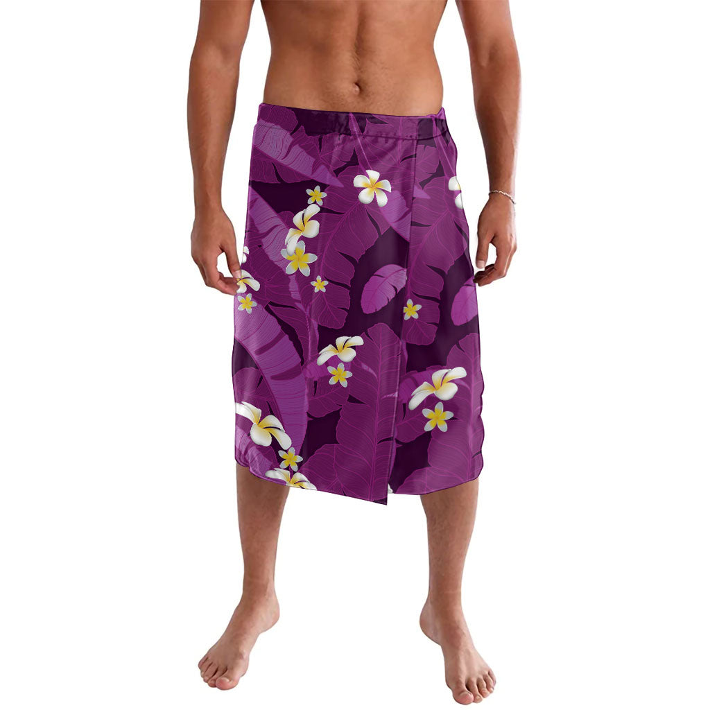 Purple Banana Leaf Hawaii Lavalava Lau Maia Plumeria Tropical Summer Vibes LT14 Purple - Polynesian Pride