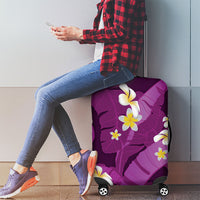 Purple Banana Leaf Hawaii Luggage Cover Lau Maia Plumeria Tropical Summer Vibes LT14 - Polynesian Pride