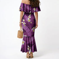 Purple Banana Leaf Hawaii Mermaid Dress Lau Maia Plumeria Tropical Summer Vibes LT14 - Polynesian Pride