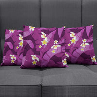 Purple Banana Leaf Hawaii Pillow Cover Lau Maia Plumeria Tropical Summer Vibes LT14 - Polynesian Pride