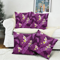 Purple Banana Leaf Hawaii Pillow Cover Lau Maia Plumeria Tropical Summer Vibes LT14 - Polynesian Pride
