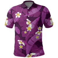 Purple Banana Leaf Hawaii Polo Shirt Lau Maia Plumeria Tropical Summer Vibes LT14 Purple - Polynesian Pride