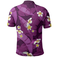 Purple Banana Leaf Hawaii Polo Shirt Lau Maia Plumeria Tropical Summer Vibes LT14 - Polynesian Pride