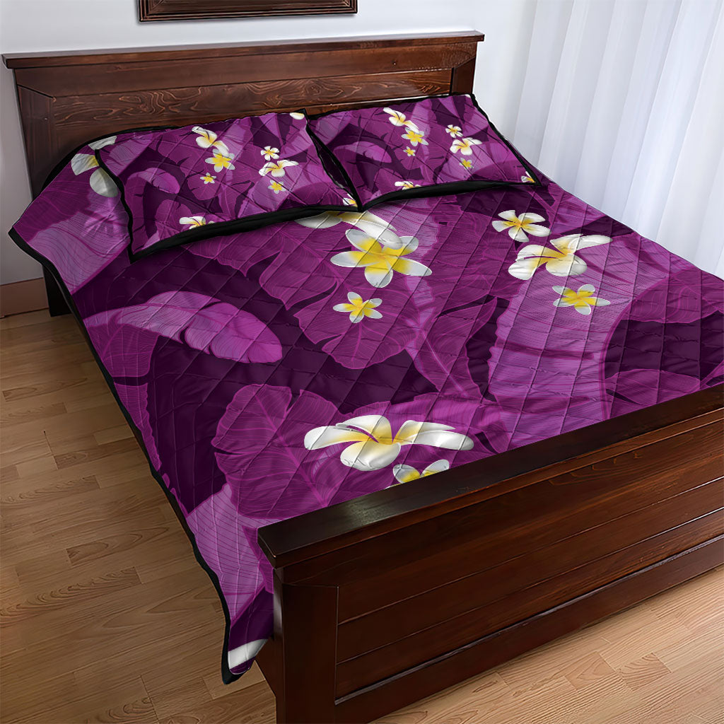 Purple Banana Leaf Hawaii Quilt Bed Set Lau Maia Plumeria Tropical Summer Vibes LT14 - Polynesian Pride