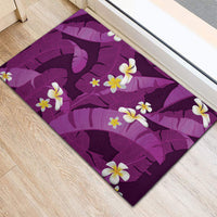 Purple Banana Leaf Hawaii Rubber Doormat Lau Maia Plumeria Tropical Summer Vibes LT14 - Polynesian Pride