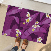 Purple Banana Leaf Hawaii Rubber Doormat Lau Maia Plumeria Tropical Summer Vibes LT14 - Polynesian Pride